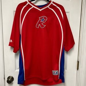 Majestic vintage Philadelphia Phillies minor league Railriders baseball jersey.